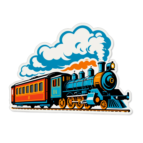 विंटेज ट्रेन स्टिकर 'On The Right Track'