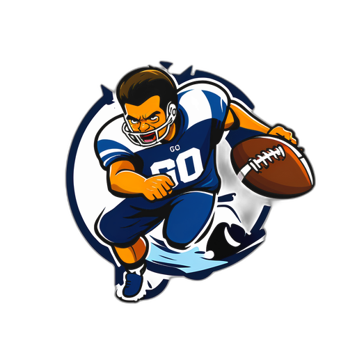 สติกเกอร์กีฬา: ผู้เล่นฟุตบอลโจมตีลูกบอล