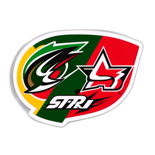 Vibrant Face-Off: Dallas Stars vs Carolina Hurricanes Sticker