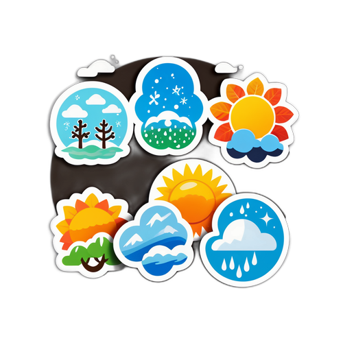 사계절 날씨 스티커 세트