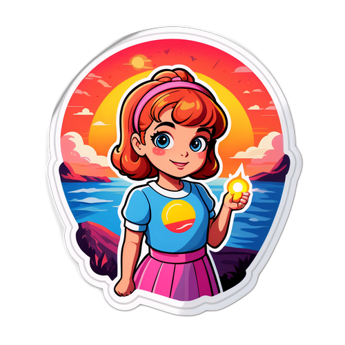 Lucy mit Sonnenuntergang