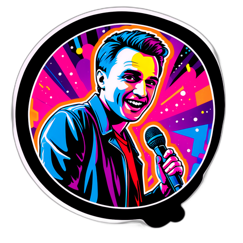 Naklejka z Dawidem Podsiadło na scenie