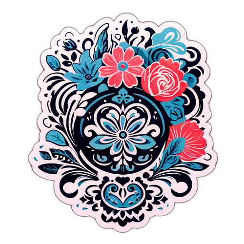 Un tatouage imaginaire par Nora Bussigny, entouré de fleurs et de motifs vintage