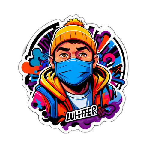 Luke Littler i urban miljö med graffiti stil