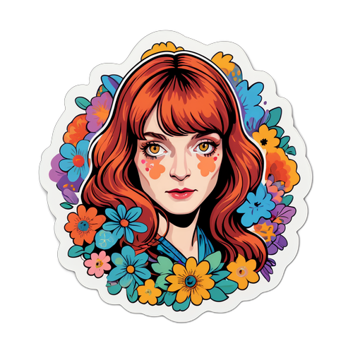 Autocollant artistique inspiré par Florence Welch