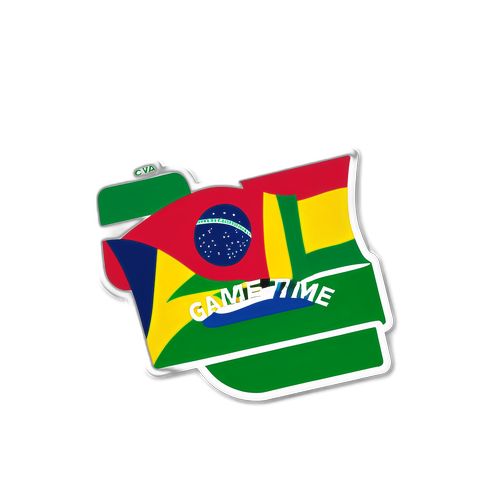 Bolivya ve Brezilya Bayrağının Kombinasyonu ile Game Time Sticker'ı