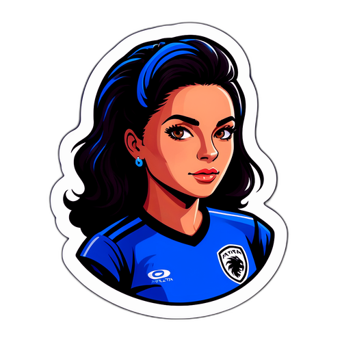 สติกเกอร์สไตล์หญิงในเสื้ออตาลันต้า