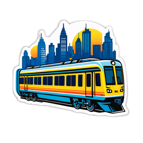 Stiker Kereta KRL dengan Penumpang Bahagia