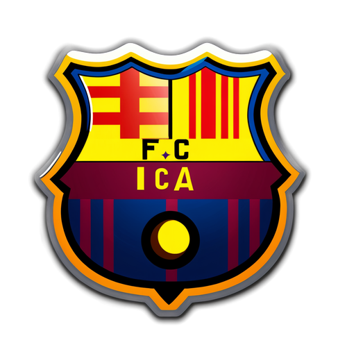 Schokkende Sticker: FC Barcelona Logo met Champions League Magie en 'Vamos Barça'!