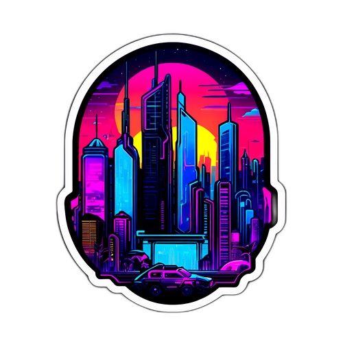 Nowoczesne miasto w stylu cyberpunk