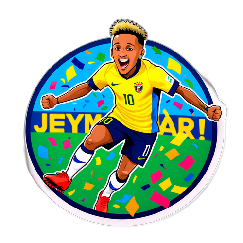 Stiker Kartun Perayaan Neymar