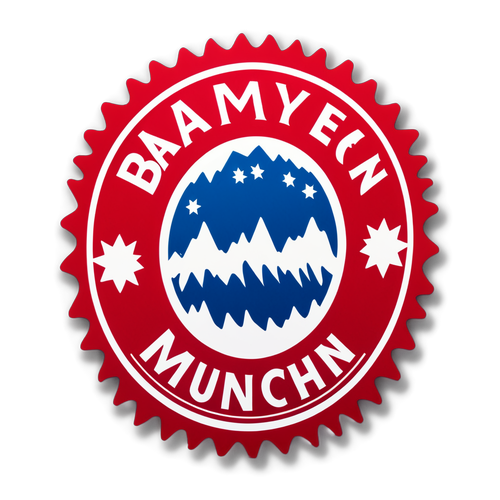 Sticker của Bayern Munich với logo nổi bật trên nền đỏ đặc trưng