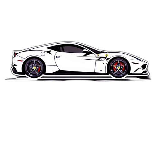 Ferrari w dynamicznej pozie na torze wyścigowym