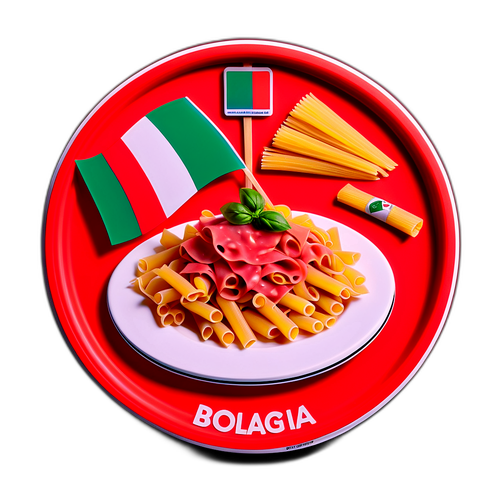 Farfurie cu paste italiene și steag