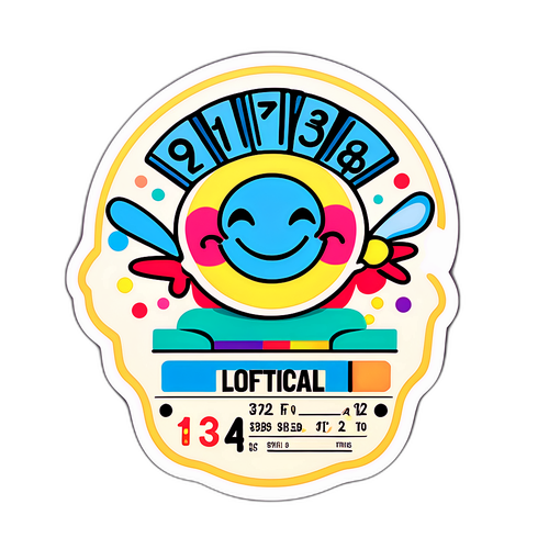 Adesivo de Bilhete Lotofácil com Sorriso da Sorte