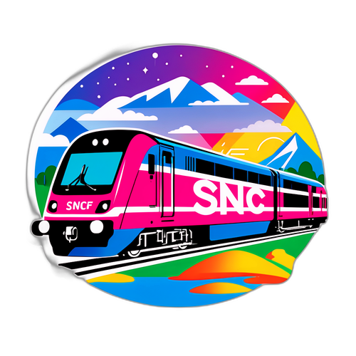 Autocollant représentant un train SNCF moderne
