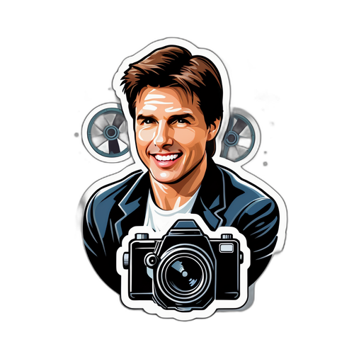 Tom Cruise İfadesi ile Sinema Sticker Tasarımı