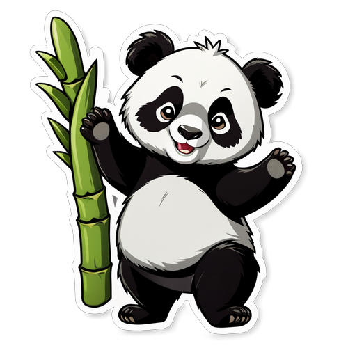 Playful Panda Bear Sticker