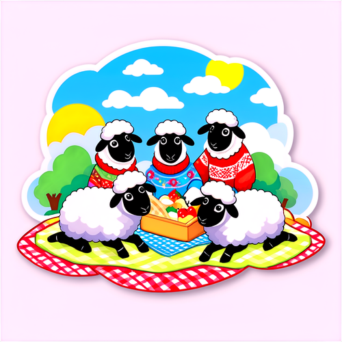 Adorable Sheep in Sweaters Throwing the Cutest Picnic Ever! You Won't Believe Your Eyes!