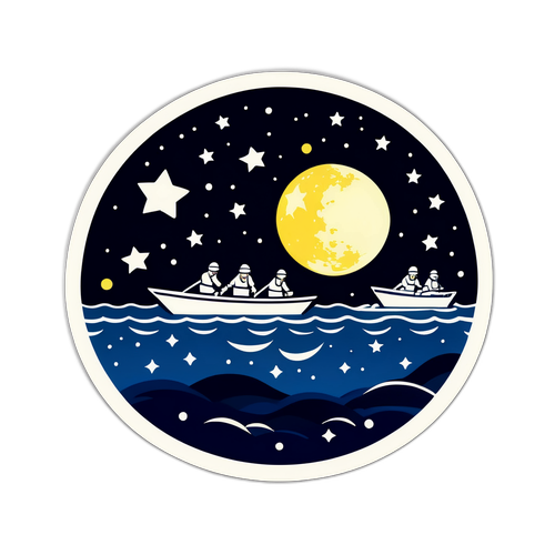 徳山ボートレースの夜の雰囲気を再現したステッカー