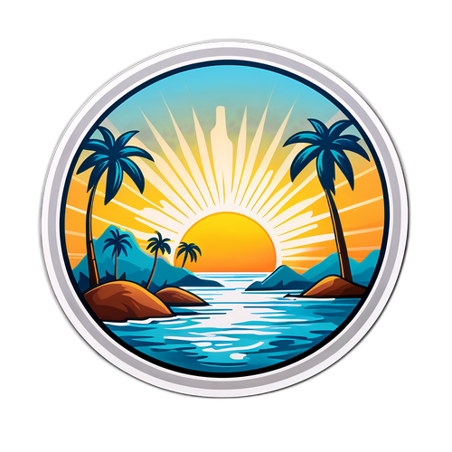 Ilustración de San Luis del Palmar con un sol radiante sobre las inundaciones