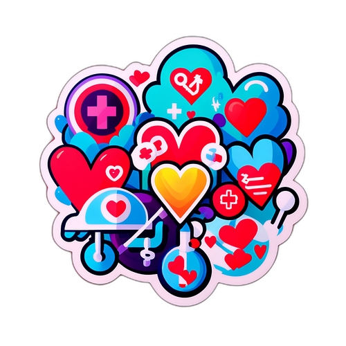 健康心意贴纸设计