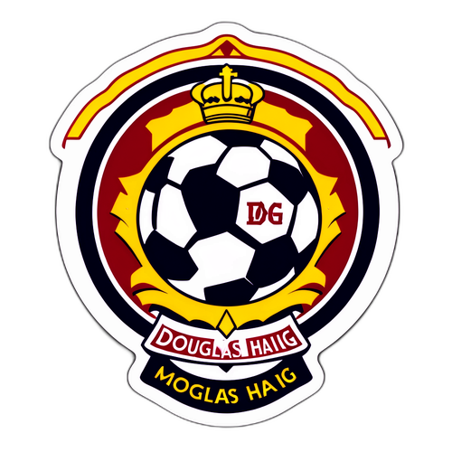 Diseño de balón de fútbol con logo de Douglas Haig