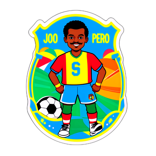 Retro sticker met de naam 'João Pedro'