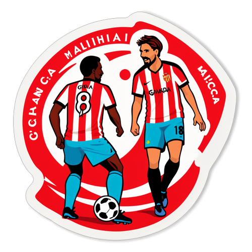 Sticker artistic reprezentând meciul Girona - Mallorca