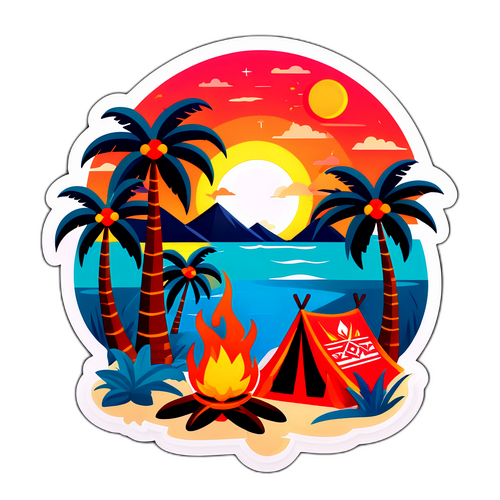 Whimsical Tropical Survivor Sticker