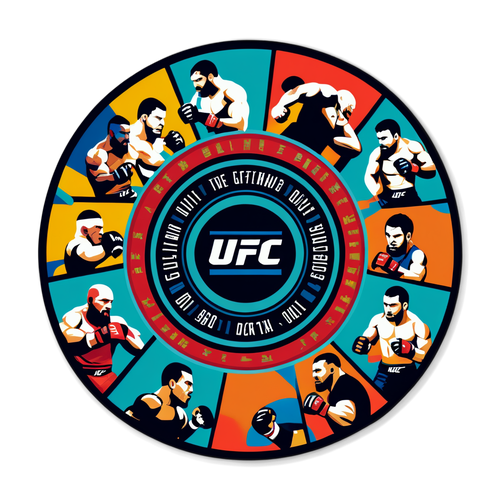 UFC 파이트 장면 스티커 디자인