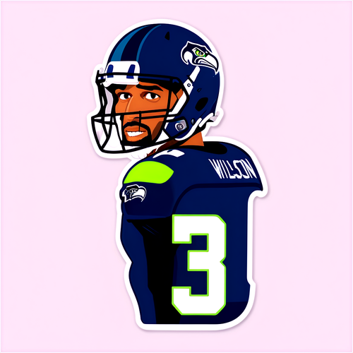 Unveiling the Legend: Russell Wilson's Iconic Jersey Number Against the Stunning Seattle Skyline!