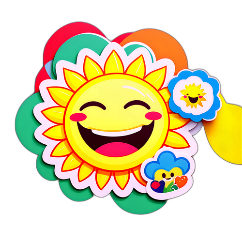 快樂主題貼紙設計