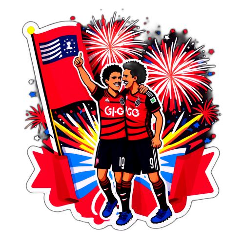 Adesivo do Flamengo Celebrando Vitória