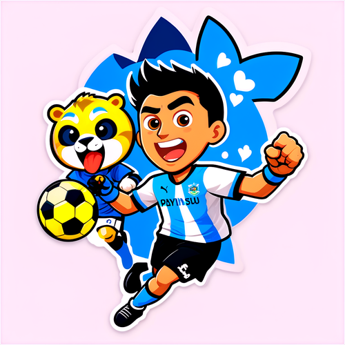 A divertida adesivo do Paysandu com mascotes e elementos gráficos de rivalidade no futebol