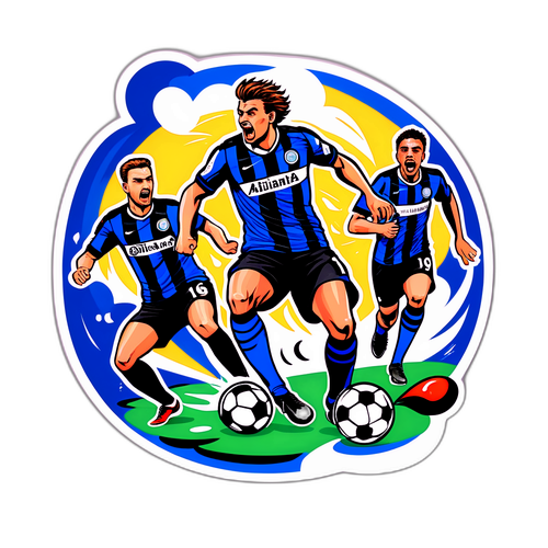 Футбольний матч між Айнтрахтом і Аталантою в стилі комікс