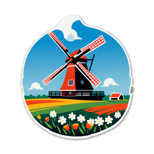 Nederlandse Schoonheid: Windmolen en Tulpen