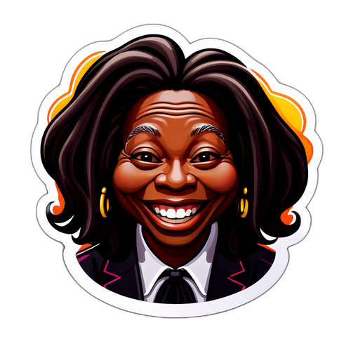 Aufkleber von Whoopi Goldberg mit grinsendem Emoji
