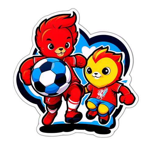 Hình dán đội Liverpool và Brighton thi đấu vui vẻ