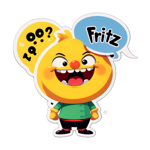 Autocollant ludique avec personnage inspiré de Fritz