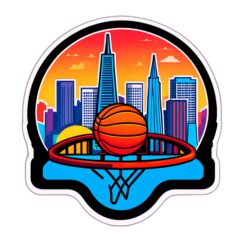 San Francisco Skyline Basketball Sticker