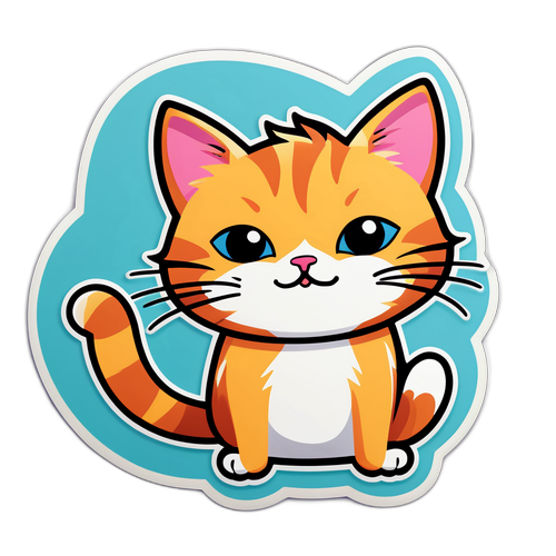 बिल्ली की मजेदार स्टिकर