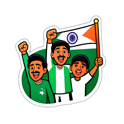 인도와 파키스탄 팬들이 함께 응원하는 스티커
