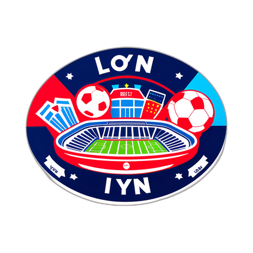Samolepka Brest – Lyon s fotbaly a stadionem