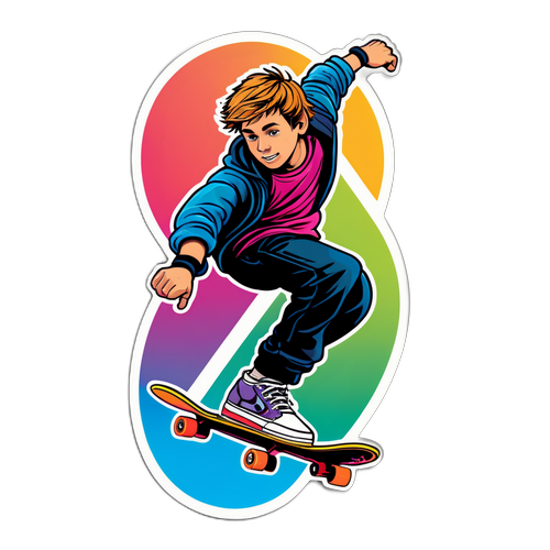 Dynamická skateboardová nálepka Luke Littlera