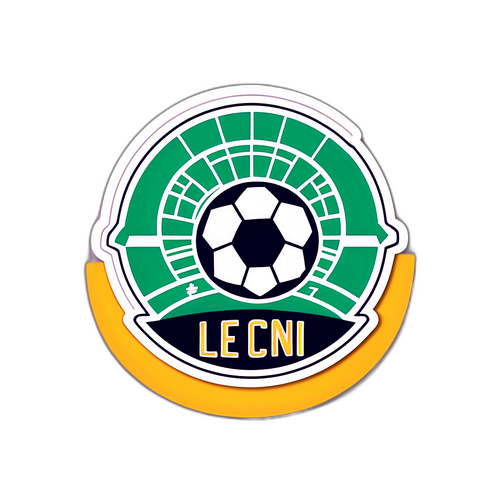 Autocollant du logo Le Phocéen avec des éléments de décor de stade de football