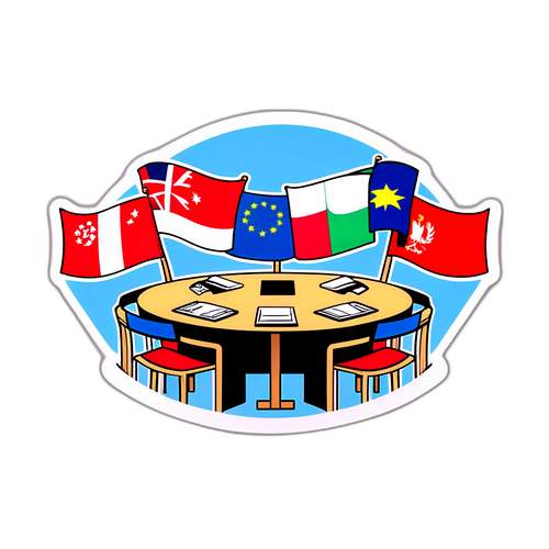国际会议场景贴纸