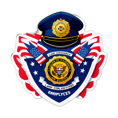 Стикер с поздравительным сообщением для сотрудников правоохранительных органов