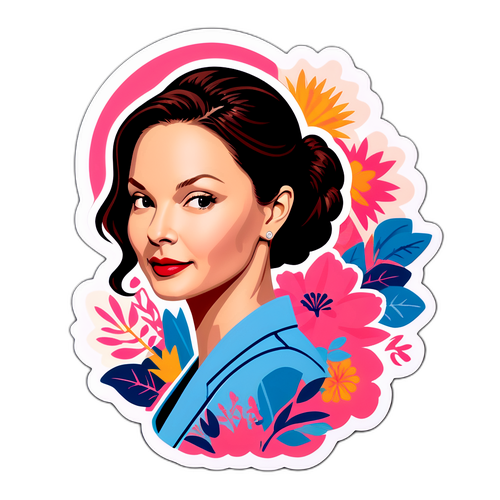 Elegant Silhuet med Florale Elementer