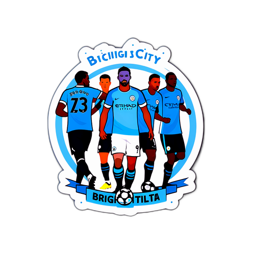Modernong Disenyo ng Sticker para sa Manchester City vs Brighton